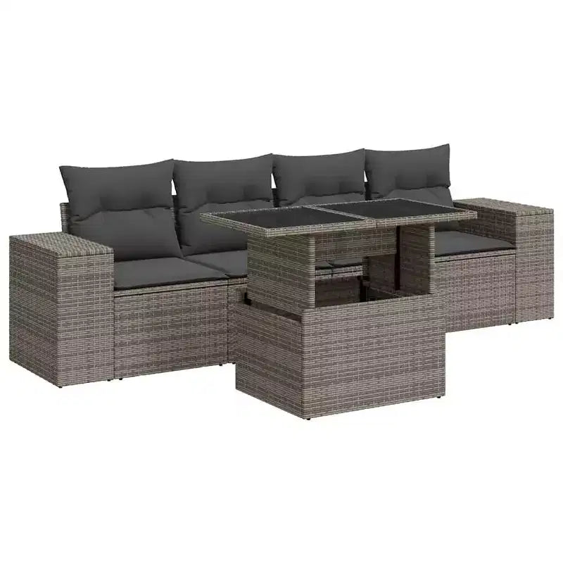 vidaXL Garden Sofa Set PE Rattan 5 Piece