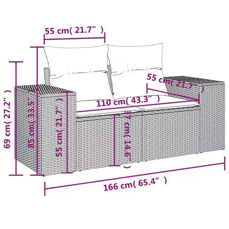 vidaXL Ensemble de canapés de jardin en résine tressée 5 pièces