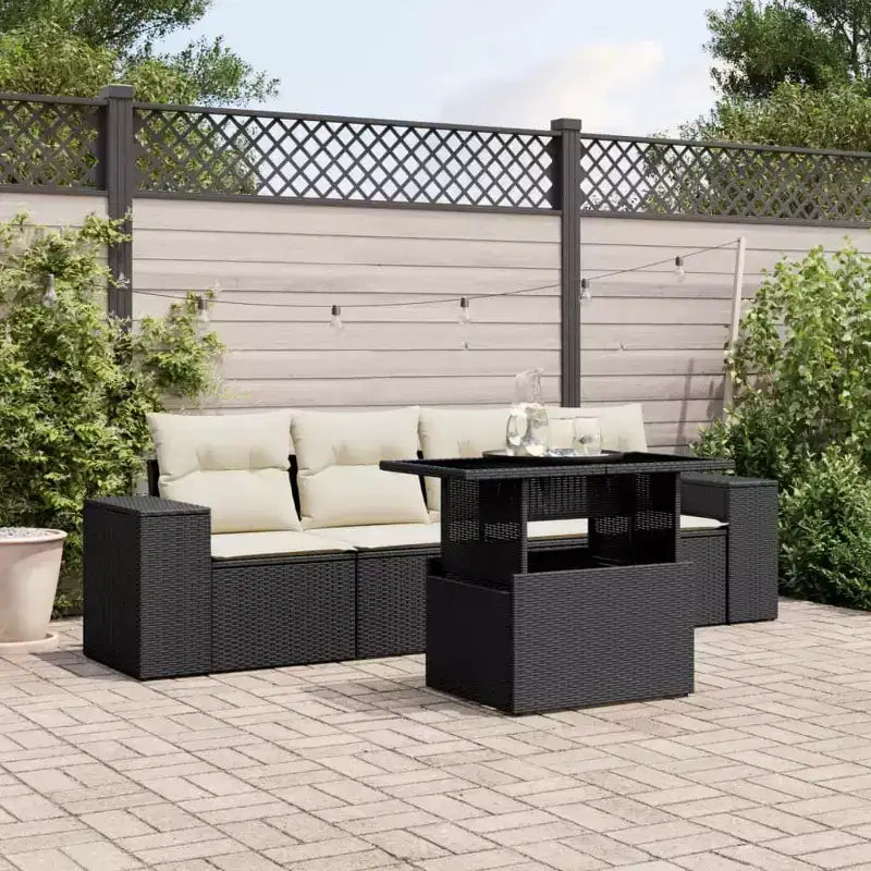 vidaXL Ensemble de canapés de jardin en résine tressée 5 pièces