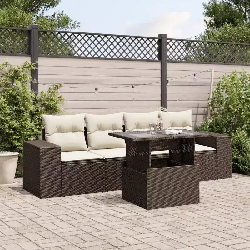 vidaXL Ensemble de canapés de jardin en résine tressée 5 pièces