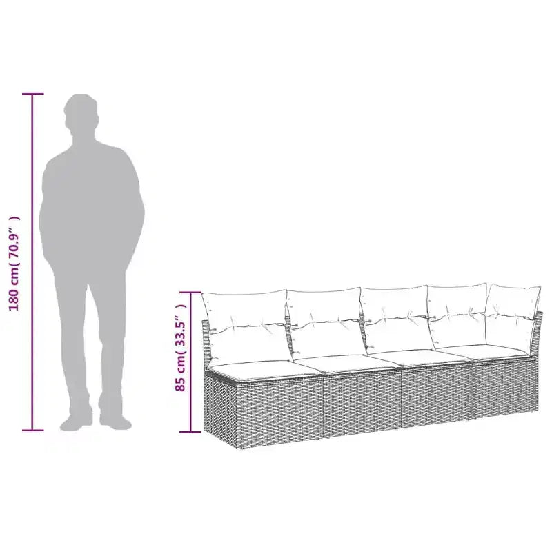 vidaXL Ensemble de canapés de jardin en résine tressée 5 pièces