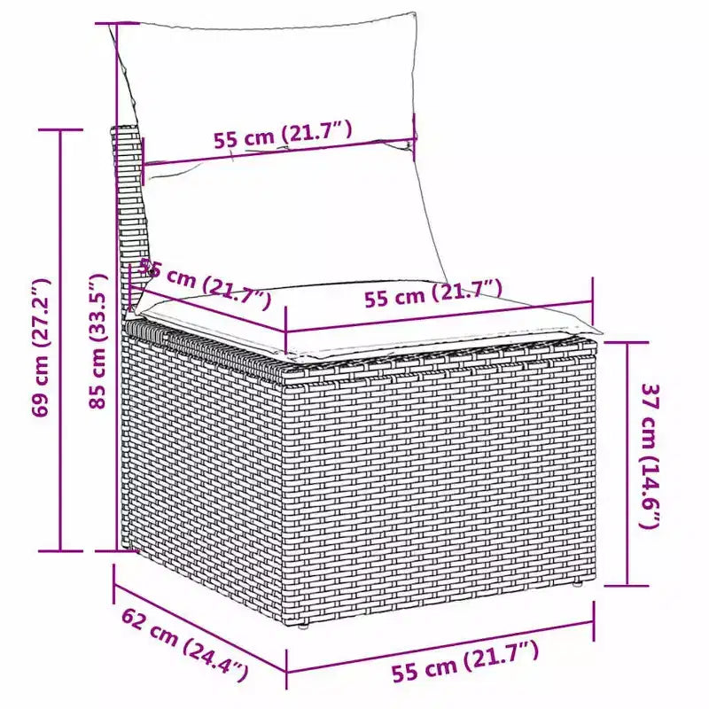 vidaXL Ensemble de canapés de jardin 11 pièces avec coussins en rotin synthétique gris (États-Unis seulement)