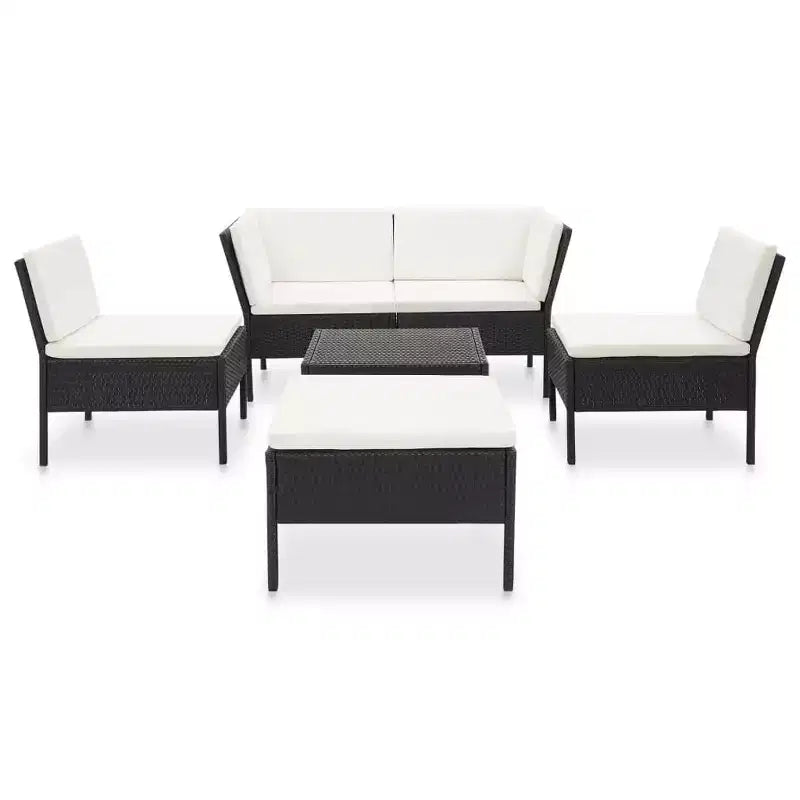 vidaXL Salon de Jardin Modulable 6 Pièces avec Table Basse Résine Tressée