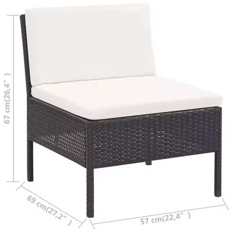 vidaXL Salon de Jardin Modulable 6 Pièces avec Table Basse Résine Tressée