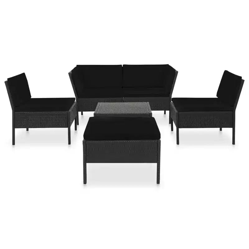 vidaXL Salon de Jardin Modulable 6 Pièces avec Table Basse Résine Tressée