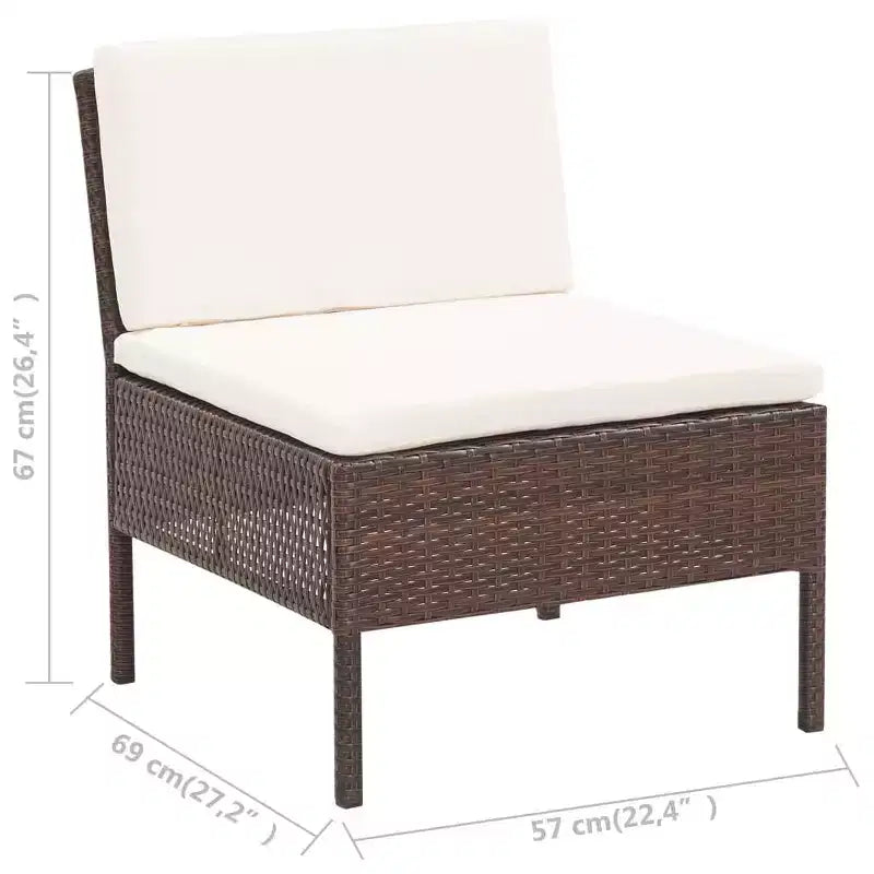 vidaXL Salon de Jardin Modulable 6 Pièces avec Table Basse Résine Tressée