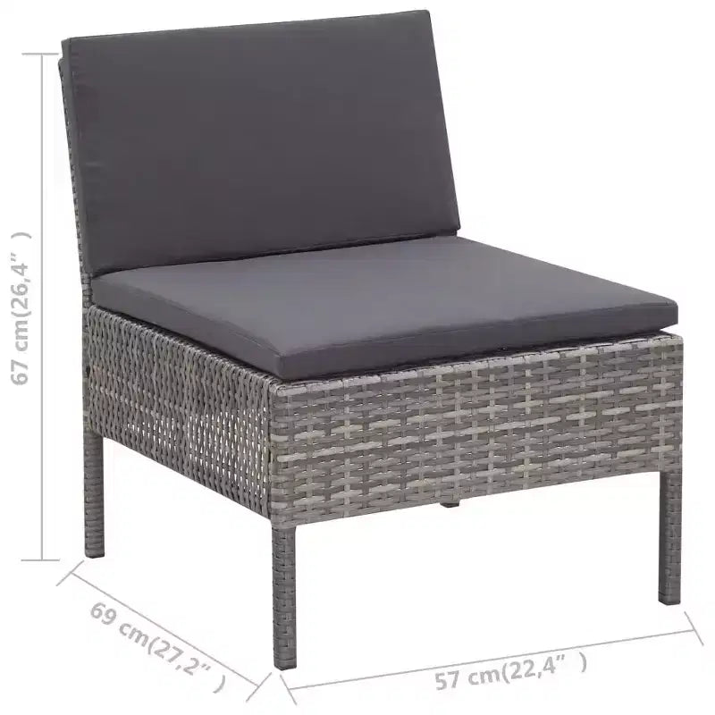 vidaXL Salon de Jardin Modulable 6 Pièces avec Table Basse Résine Tressée