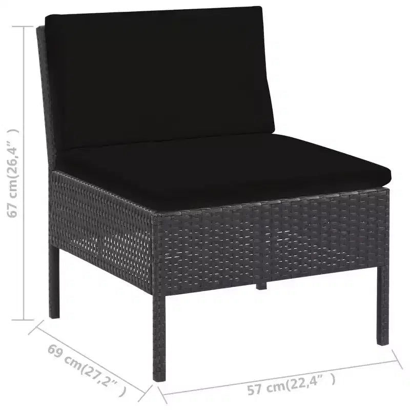 vidaXL Salon de Jardin Modulable 6 Pièces avec Table Basse Résine Tressée