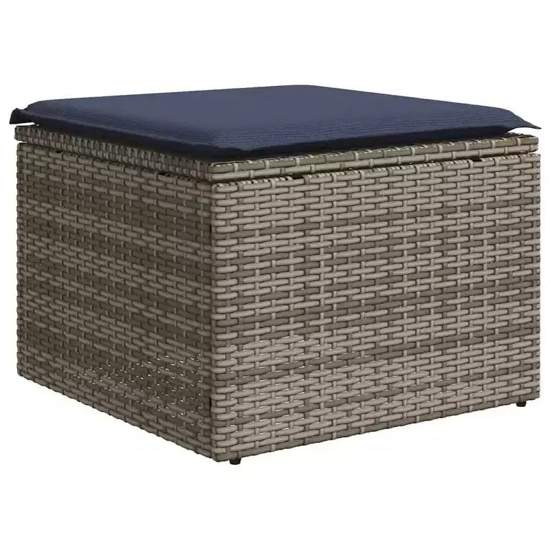 vidaXL Ensemble de canapés de jardin 7 pièces avec coussins en rotin synthétique gris (États-Unis seulement)