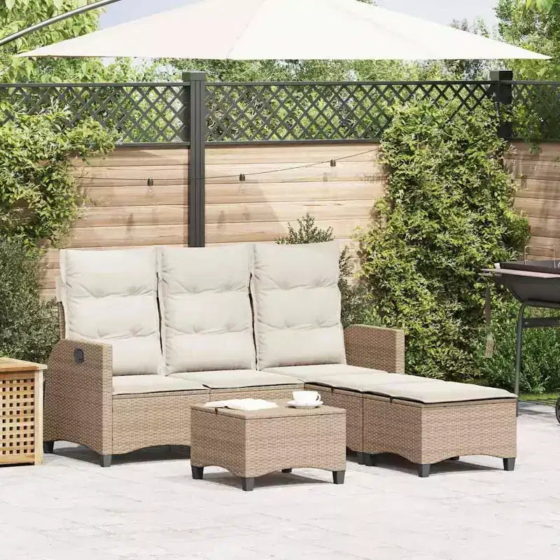 vidaXL Ensemble de canapés de jardin 3 pièces avec coussins Canapé d'angle en poly rotin