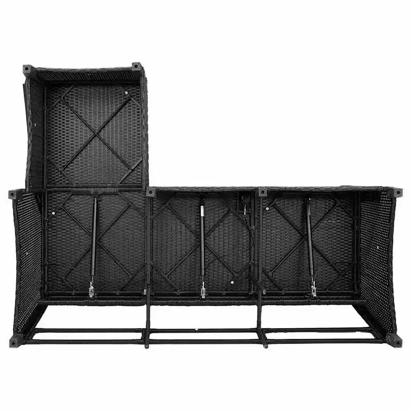vidaXL Ensemble de canapés de jardin 3 pièces avec coussins Canapé d'angle en poly rotin