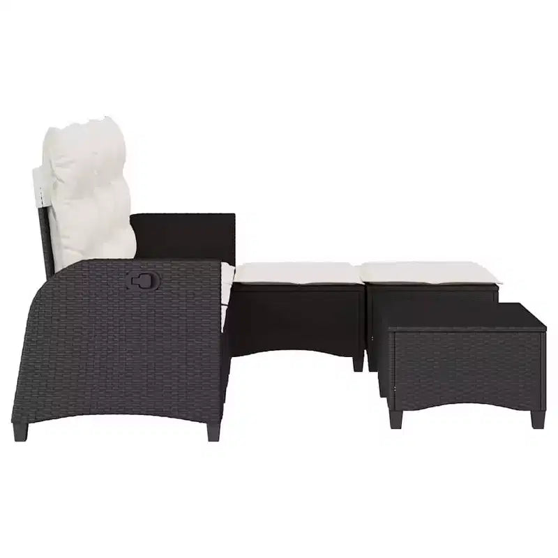 vidaXL Ensemble de canapés de jardin 3 pièces avec coussins Canapé d'angle en poly rotin