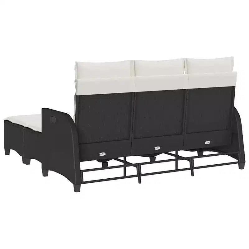 vidaXL Ensemble de canapés de jardin 3 pièces avec coussins Canapé d'angle en poly rotin