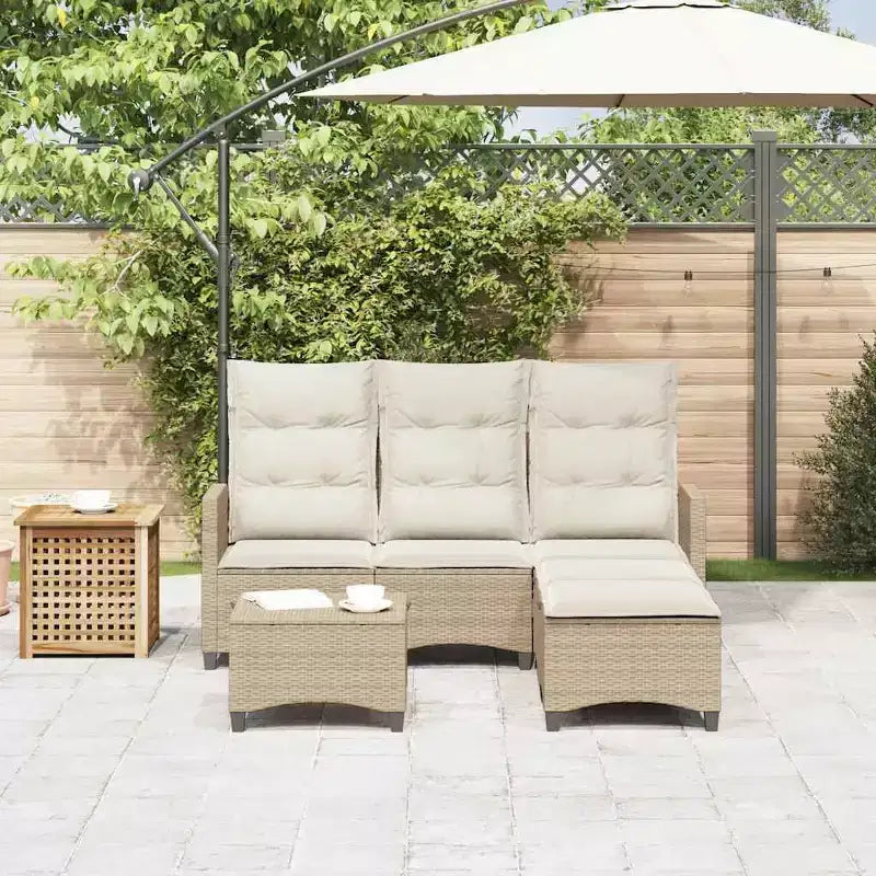 vidaXL Ensemble de canapés de jardin 3 pièces avec coussins Canapé d'angle en poly rotin