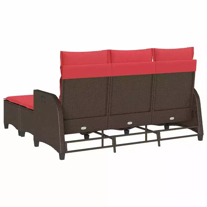 vidaXL Ensemble de canapés de jardin 3 pièces avec coussins Canapé d'angle en poly rotin