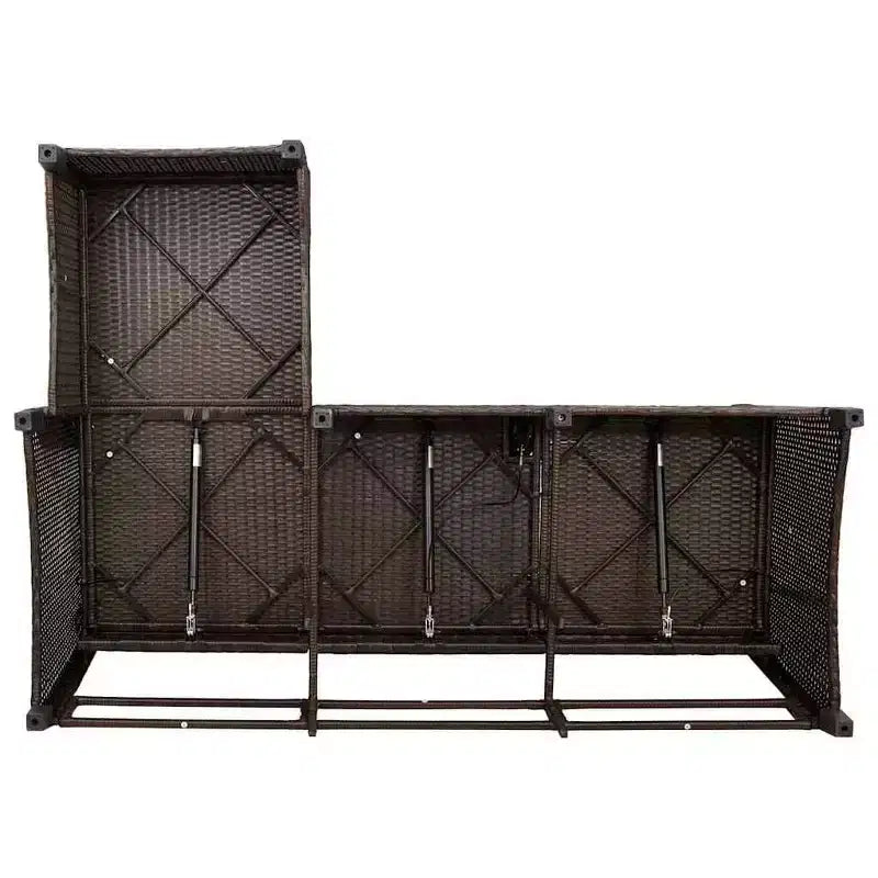 vidaXL Ensemble de canapés de jardin 3 pièces avec coussins Canapé d'angle en poly rotin