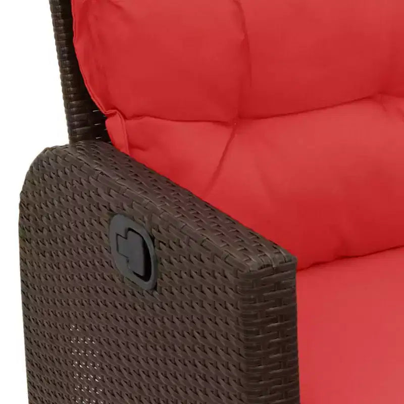 vidaXL Ensemble de canapés de jardin 3 pièces avec coussins Canapé d'angle en poly rotin
