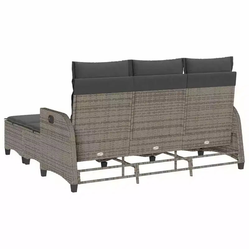 vidaXL Ensemble de canapés de jardin 3 pièces avec coussins Canapé d'angle en poly rotin