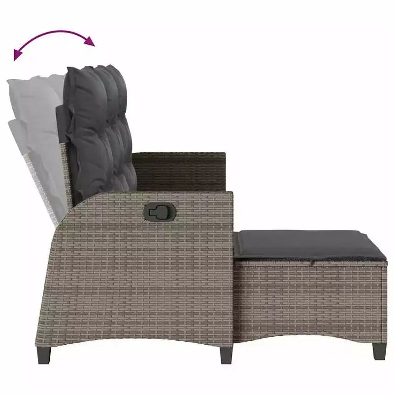 vidaXL Ensemble de canapés de jardin 3 pièces avec coussins Canapé d'angle en poly rotin