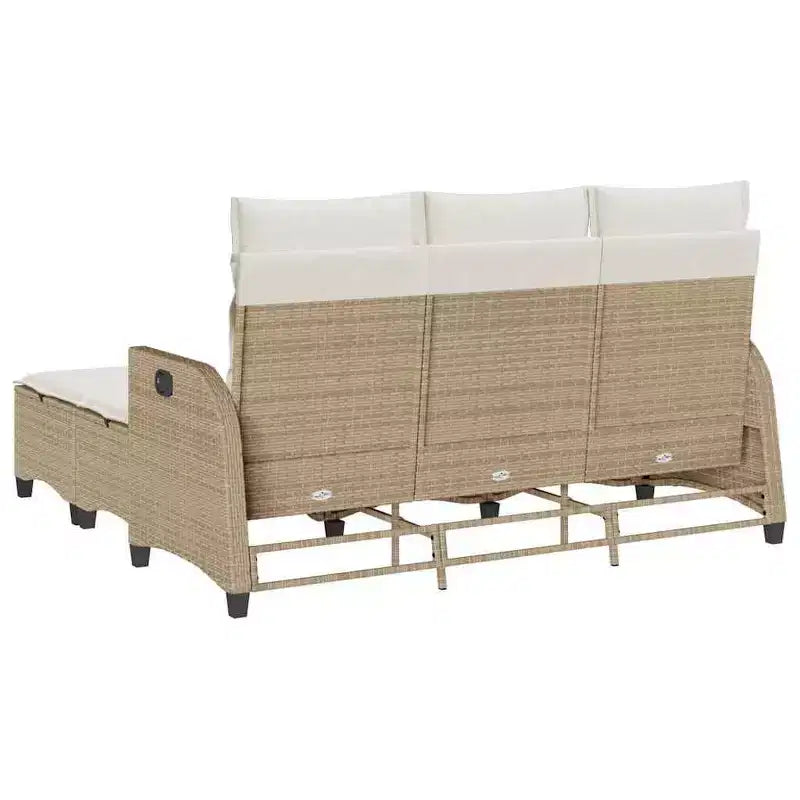 vidaXL Ensemble de canapés de jardin 3 pièces avec coussins Canapé d'angle en poly rotin