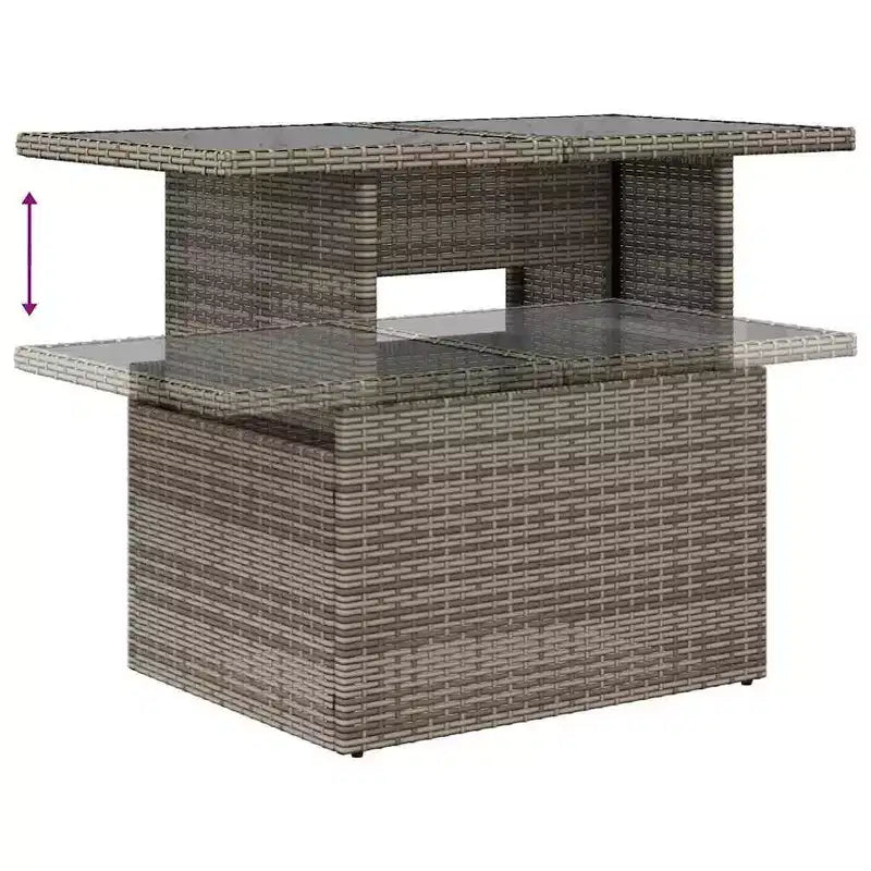 vidaXL Salon de jardin avec coussins et table, 6 pièces, résine tressée