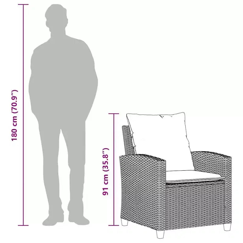 vidaXL Salon de jardin 4 pièces avec coussins résine tressée marron
