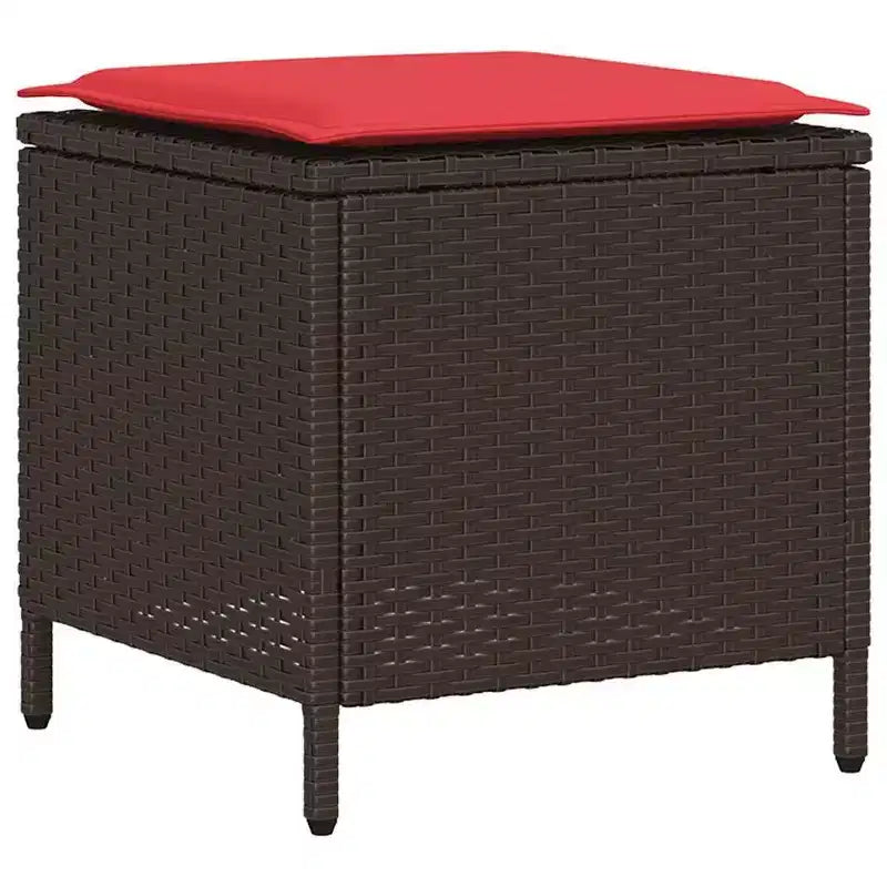 vidaXL Salon de jardin 4 pièces avec coussins résine tressée marron