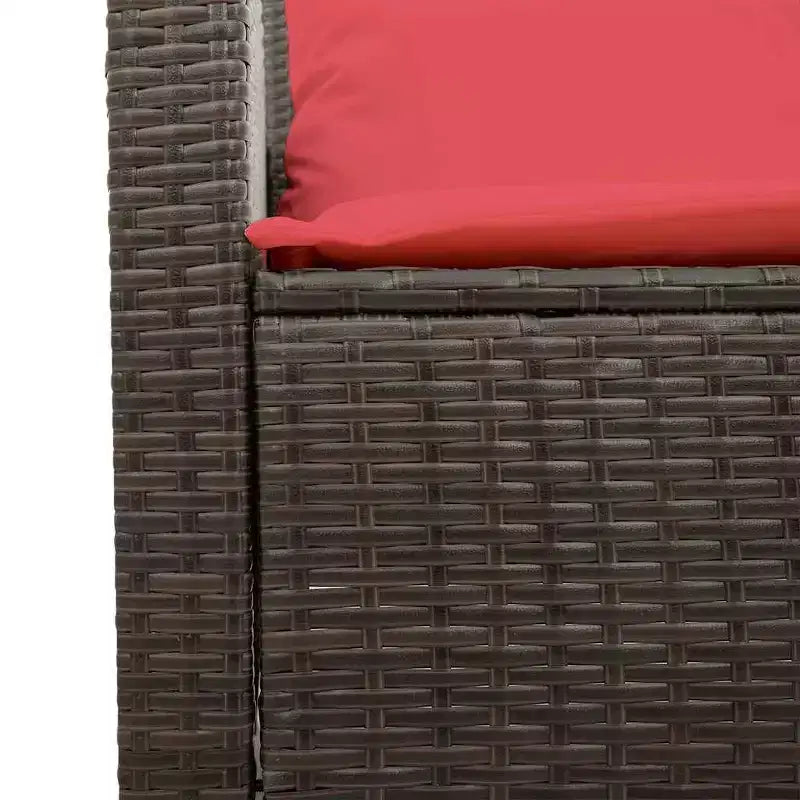 vidaXL Salon de jardin 4 pièces avec coussins résine tressée marron