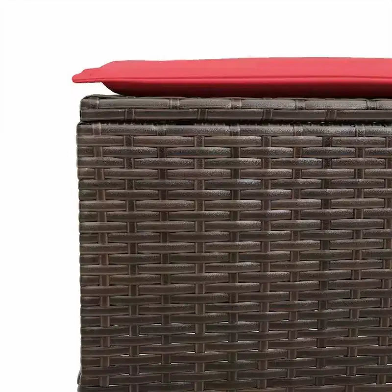 vidaXL Salon de jardin 4 pièces avec coussins résine tressée marron