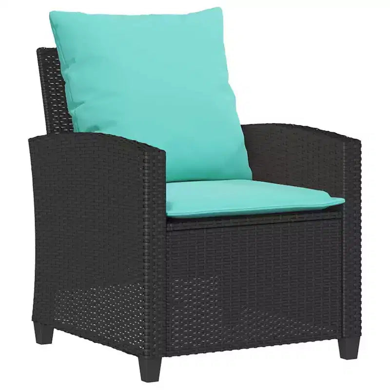 vidaXL Salon de jardin 4 pièces avec coussins résine tressée marron