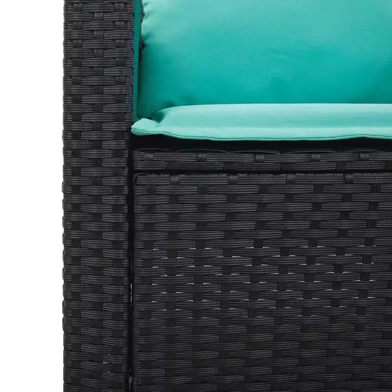 vidaXL Salon de jardin 4 pièces avec coussins résine tressée marron