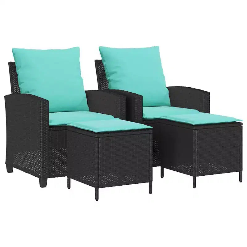 vidaXL Salon de jardin 4 pièces avec coussins résine tressée marron