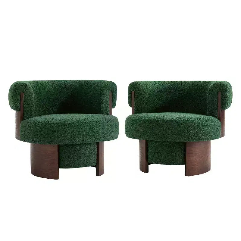 Christopher Knight Home Scrolla Curved Sculptural Upholstered Swivel Barrel Chair