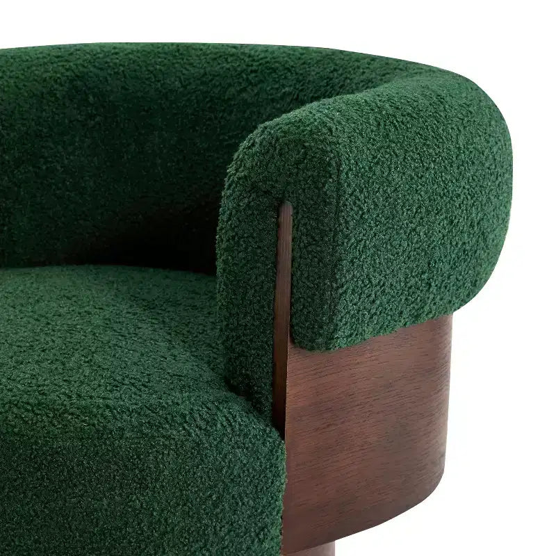 Christopher Knight Home Scrolla Curved Sculptural Upholstered Swivel Barrel Chair