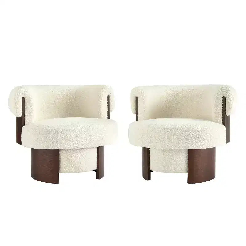 Christopher Knight Home Scrolla Curved Sculptural Upholstered Swivel Barrel Chair