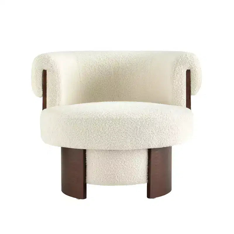 Christopher Knight Home Scrolla Curved Sculptural Upholstered Swivel Barrel Chair
