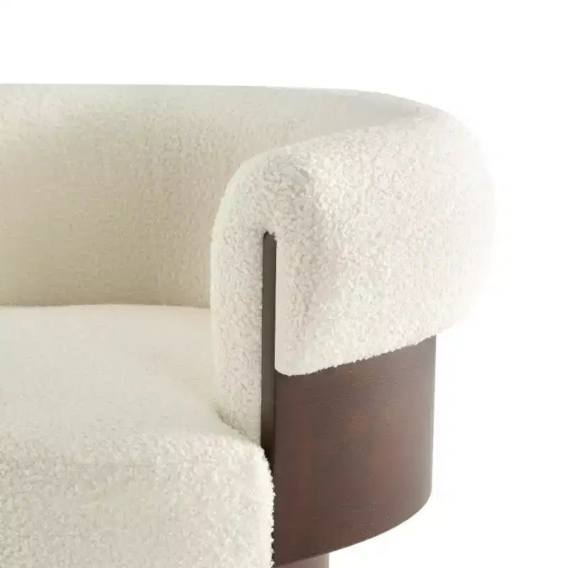 Christopher Knight Home Scrolla Curved Sculptural Upholstered Swivel Barrel Chair