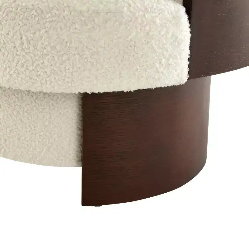 Christopher Knight Home Scrolla Curved Sculptural Upholstered Swivel Barrel Chair