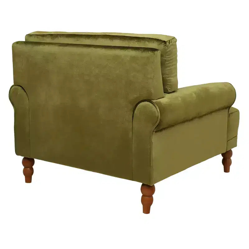 Fauteuil d'appoint Polibi surdimensionné avec accoudoirs circulaires et coussin lombaire