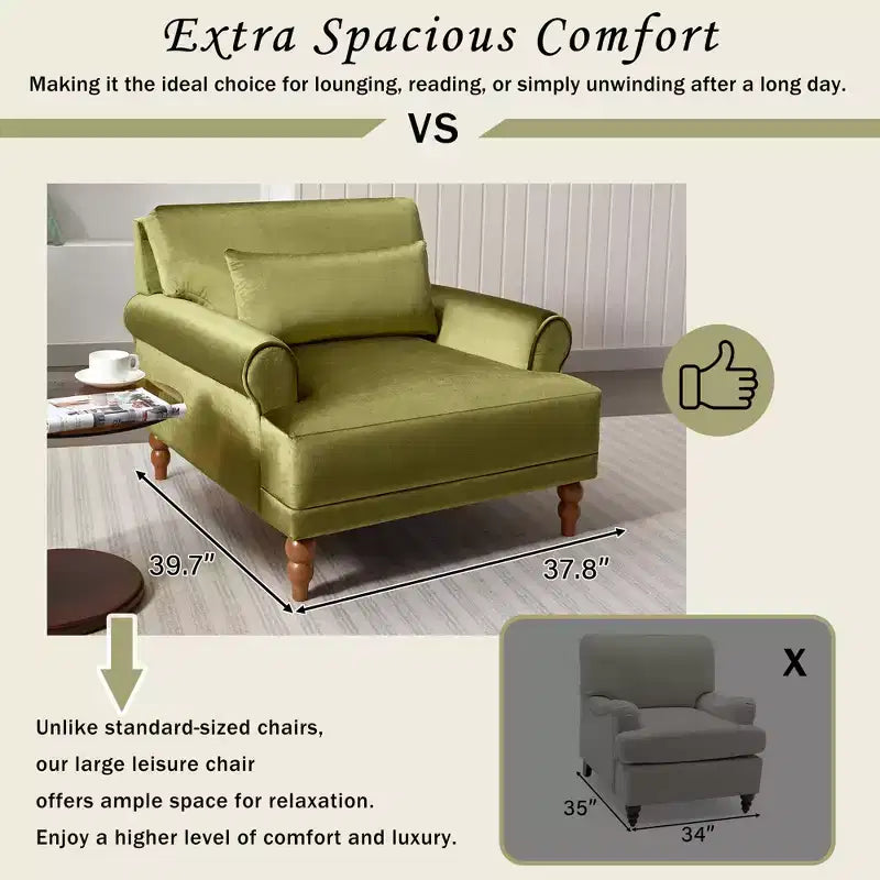 Fauteuil d'appoint Polibi surdimensionné avec accoudoirs circulaires et coussin lombaire