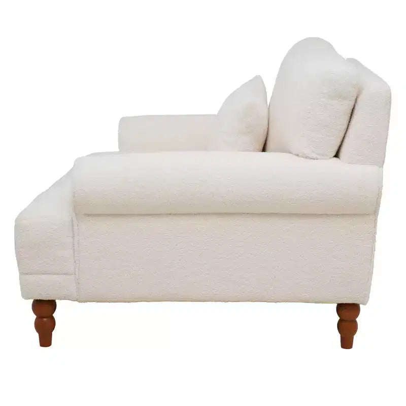 Fauteuil d'appoint Polibi surdimensionné avec accoudoirs circulaires et coussin lombaire