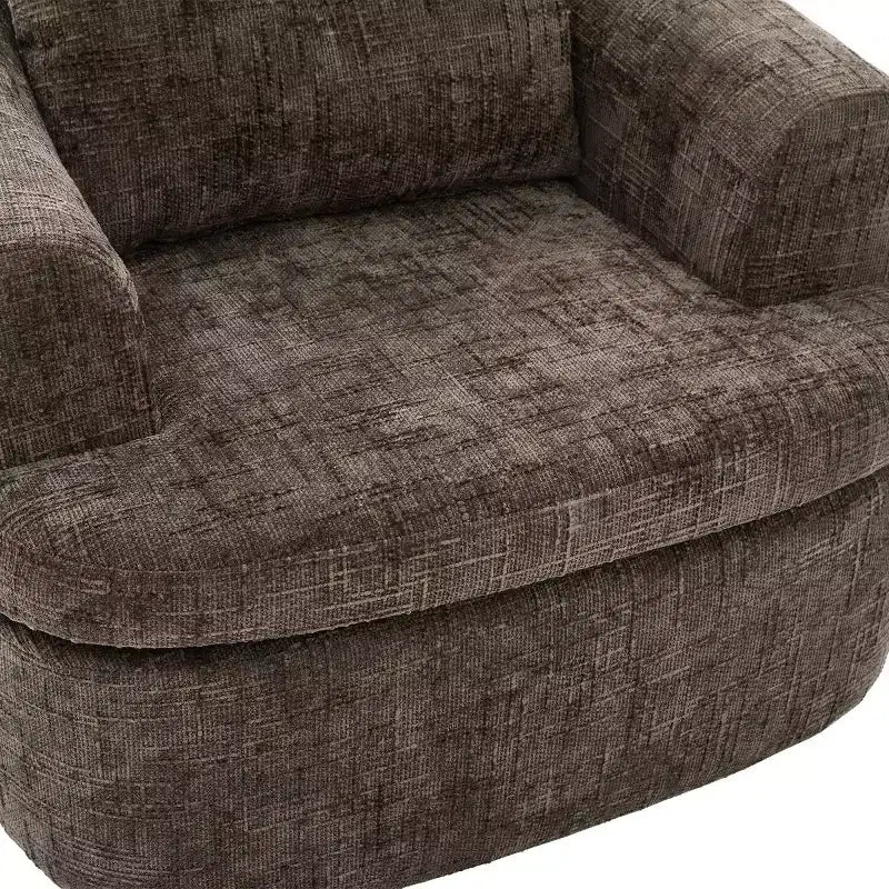 Modern Swivel Accent Sofa Chair with Dual-Layer Cushion, Chenille 360 Rotating Barrel Club Chair for Living Room or Apartment-Panipeachy