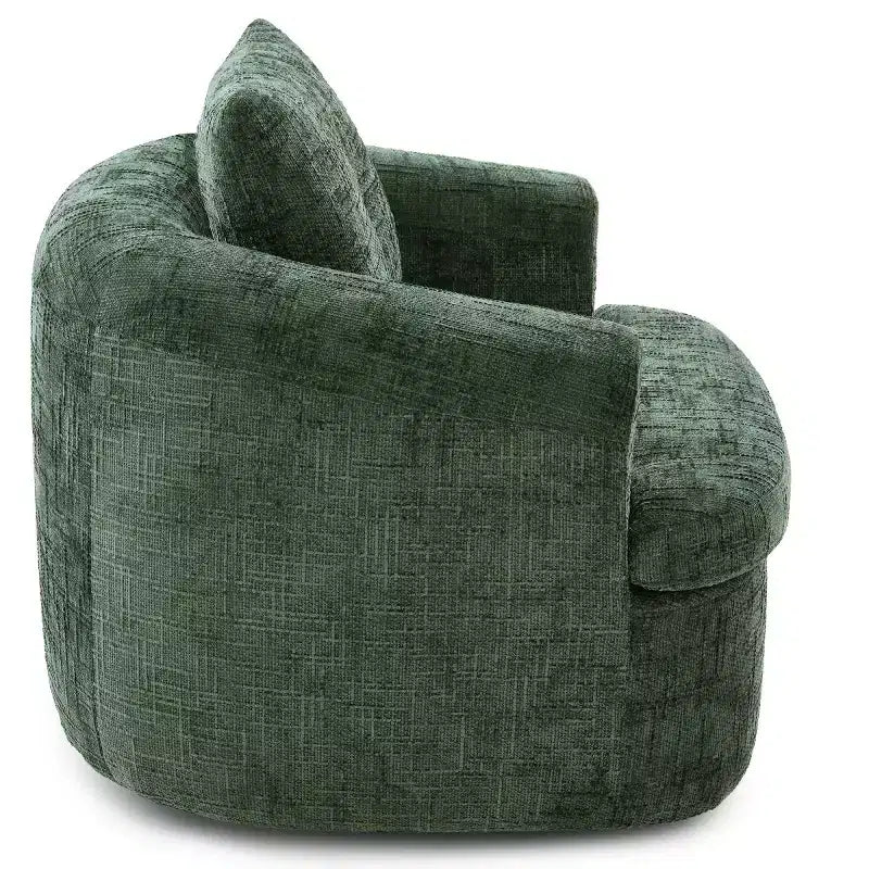 Modern Swivel Accent Sofa Chair with Dual-Layer Cushion, Chenille 360 Rotating Barrel Club Chair for Living Room or Apartment-Panipeachy