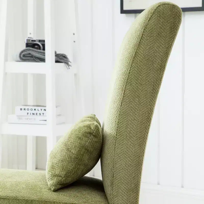 TUYOHW Chenille Fabric Armless Accent Chair,Lounge Chair with Matching Pillow,Solid Wood Frame & Legs,Modern Graffiti Chair for Living Room