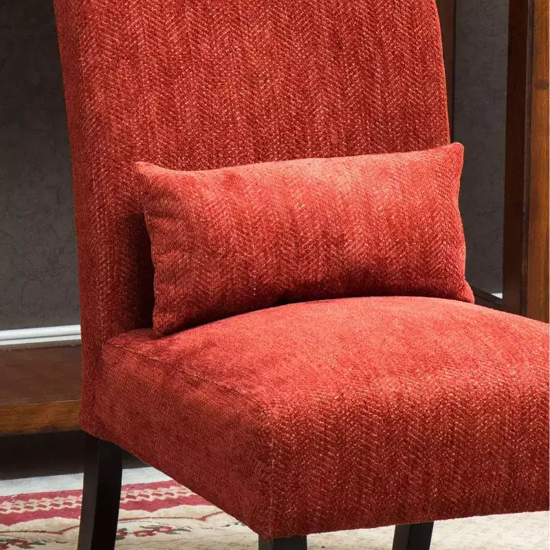 TUYOHW Chenille Fabric Armless Accent Chair,Lounge Chair with Matching Pillow,Solid Wood Frame & Legs,Modern Graffiti Chair for Living Room