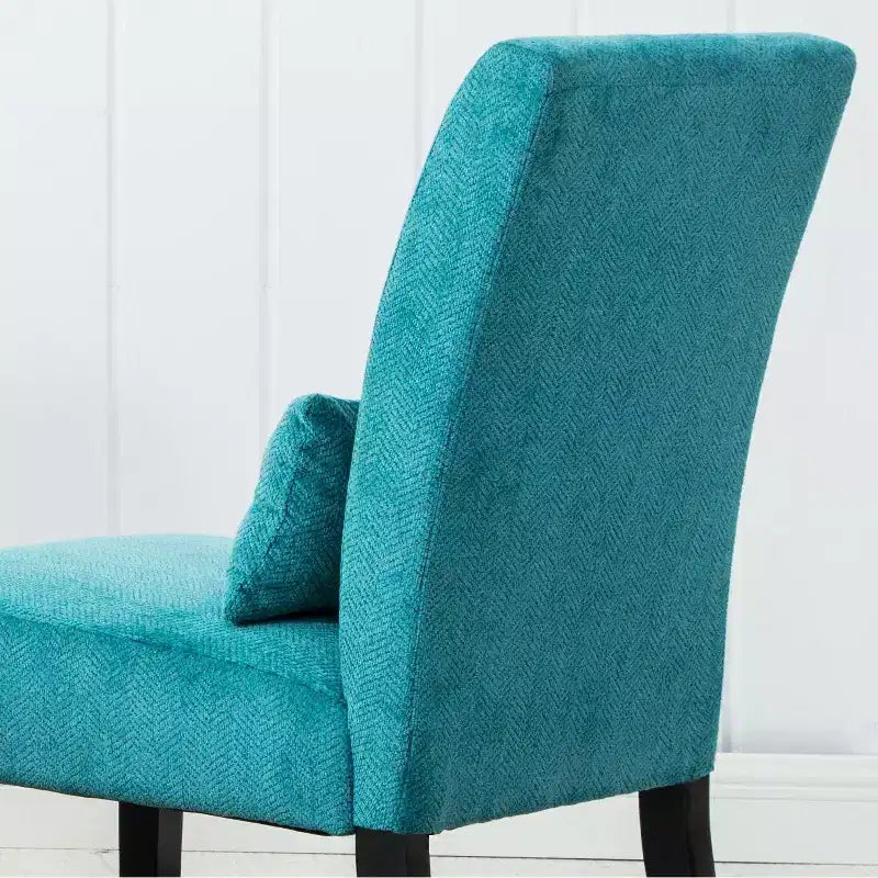 TUYOHW Chenille Fabric Armless Accent Chair,Lounge Chair with Matching Pillow,Solid Wood Frame & Legs,Modern Graffiti Chair for Living Room