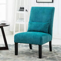 TUYOHW Chenille Fabric Armless Accent Chair,Lounge Chair with Matching Pillow,Solid Wood Frame & Legs,Modern Graffiti Chair for Living Room