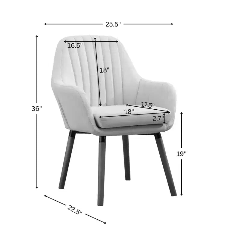 TUYOHW Contemporary Accent Chair,Barrel Back Fabric Armchair with Solid Wood Legs,Upholstered Lounge Chair for Living Room,Office,Foyer