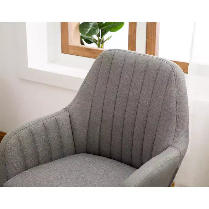 TUYOHW Contemporary Accent Chair,Barrel Back Fabric Armchair with Solid Wood Legs,Upholstered Lounge Chair for Living Room,Office,Foyer