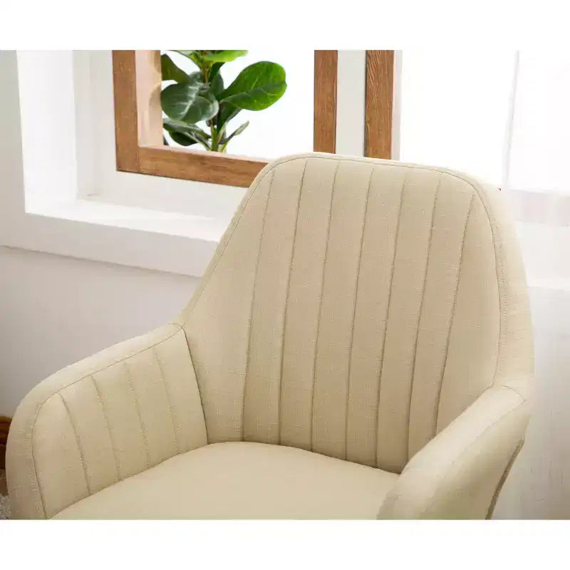 TUYOHW Contemporary Accent Chair,Barrel Back Fabric Armchair with Solid Wood Legs,Upholstered Lounge Chair for Living Room,Office,Foyer